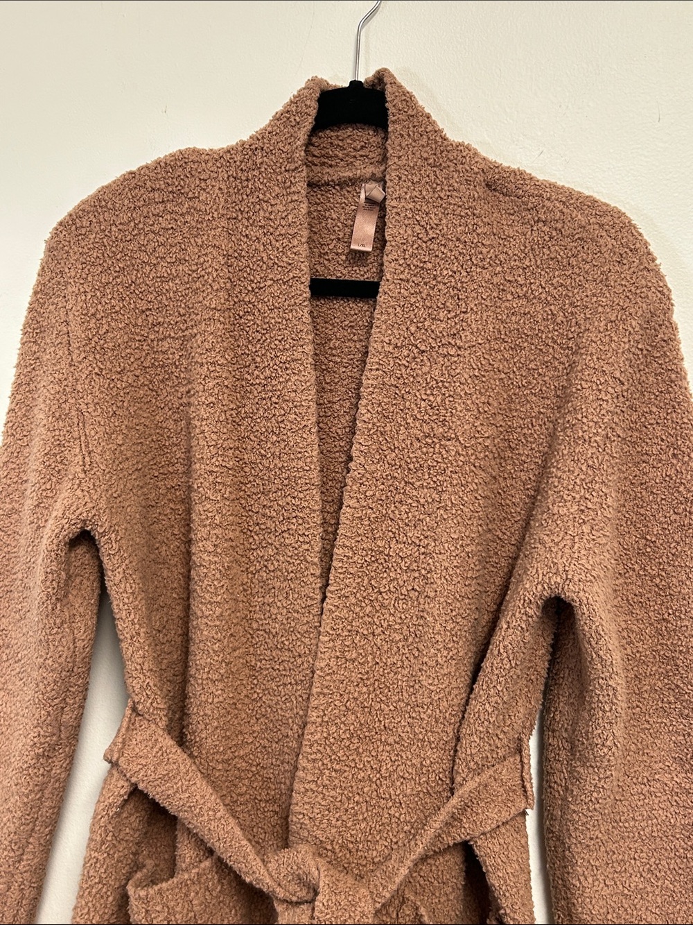 Skims Cozy Collection Textured Knit Boucle Belted Brown Short Robe Size L/XL - Picture 5 of 16